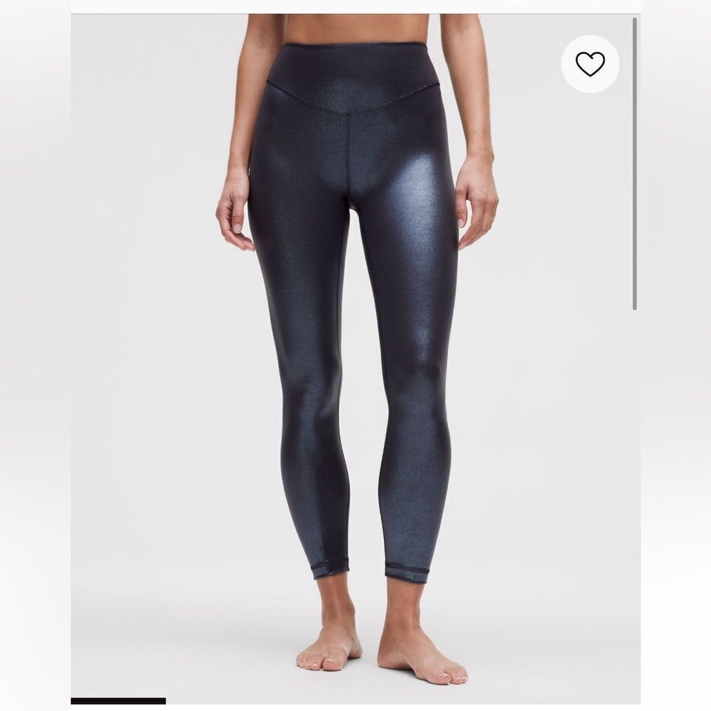 NWT New LULULEMON Wunder Under SmoothCover Tight 25" Metallic Foil Shine 2